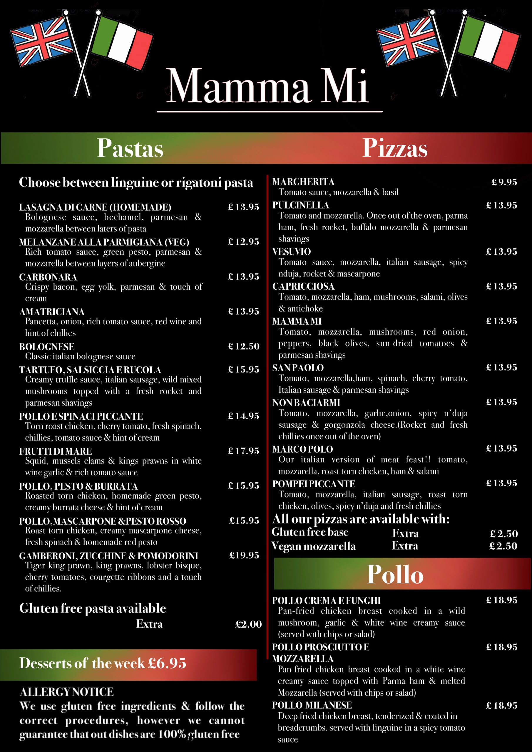 Mamma Mi Hove Brunch Menu